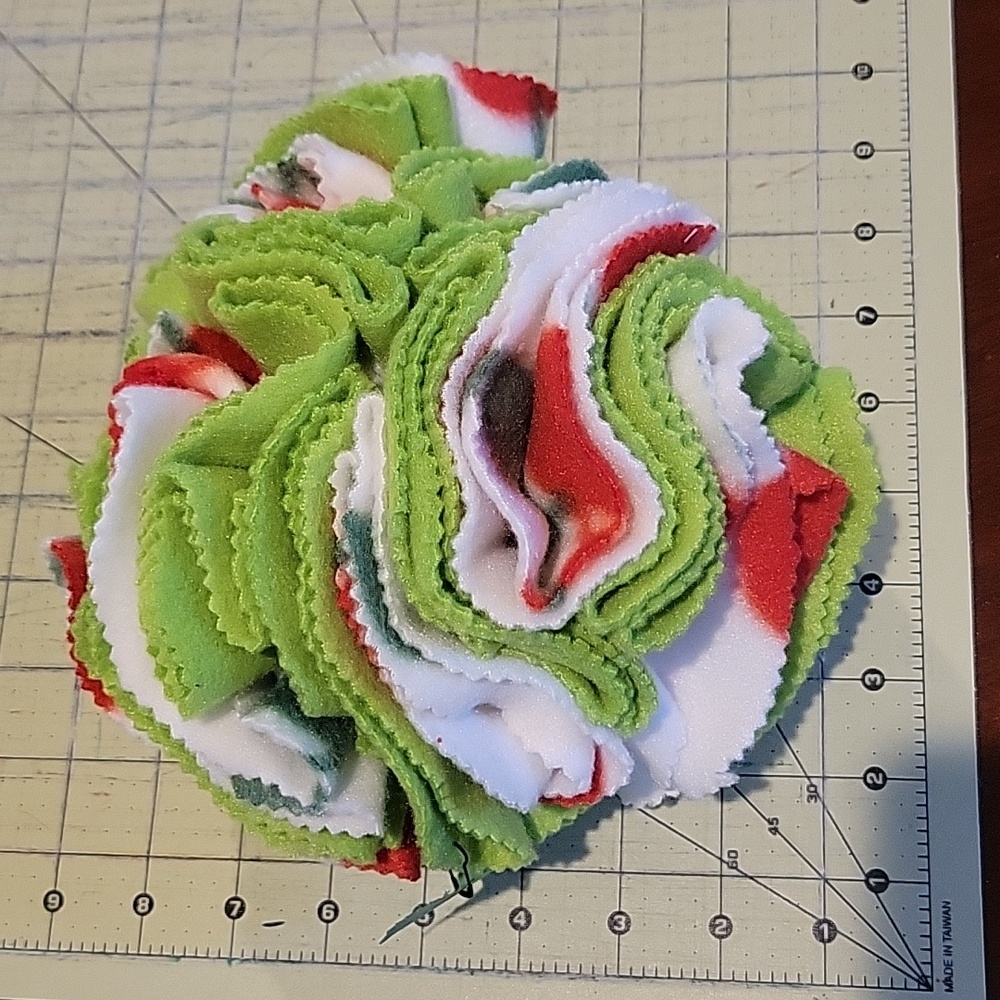 HAND CRAFTED For Dogs Meduim Snuffle Sniffer ball cherry & lime green
